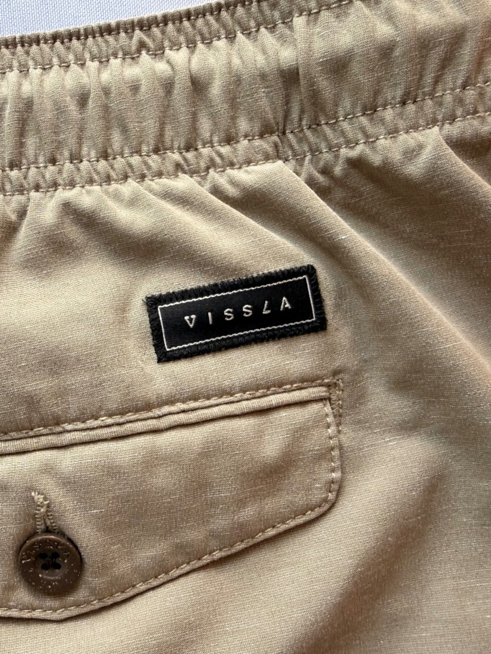 Vissla Upcycled Coconut Stretch Casual Chino Shorts Khaki Mens 38